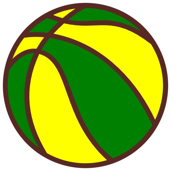 Basketball Green And Yellow Clip Art - vector clip ...