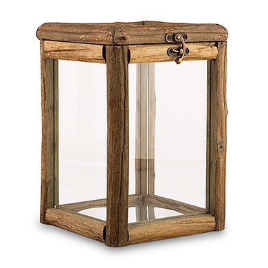 Rustic Wood and Glass Box with Hinged Lid - Weddingstar