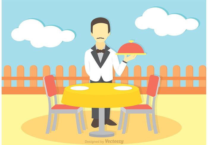 Illustration Of Waiter Vector - Download Free Vector Art, Stock ...