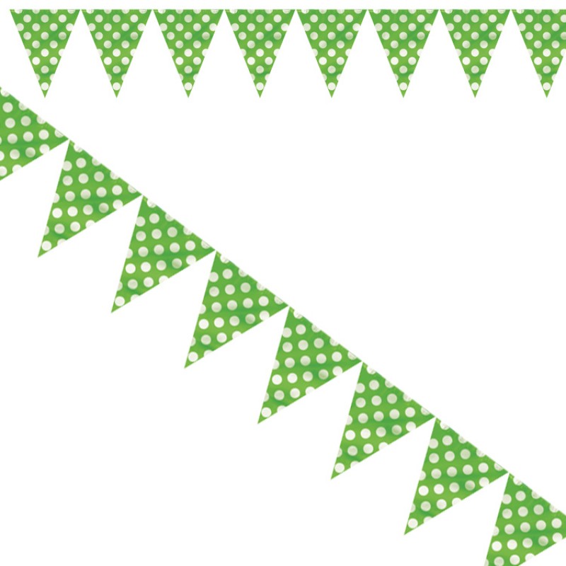 Green Polka Party Flag Bunting