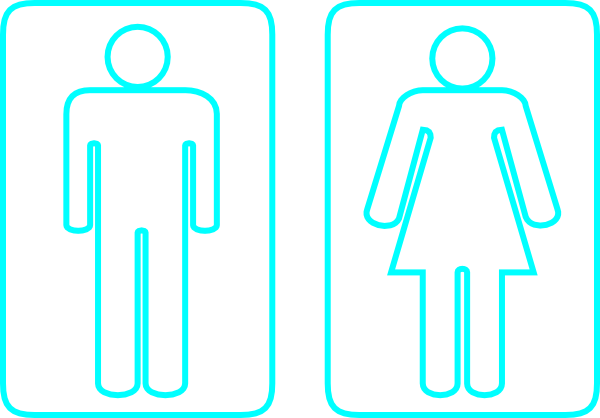 Toilet Outline Cyan clip art - vector clip art online, royalty ...