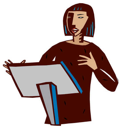 Podium Black Women Clipart