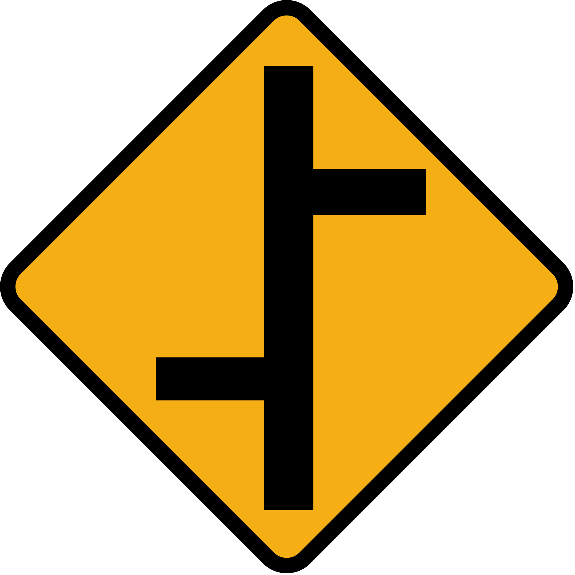 File:Diamond road sign staggered junction equal roads.svg ...