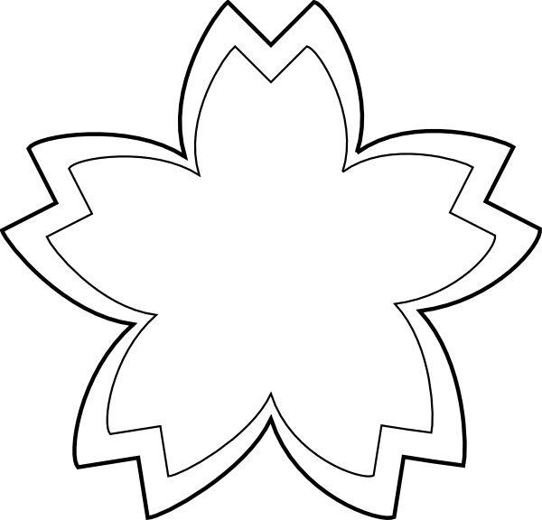 Flower outline clipart black and white