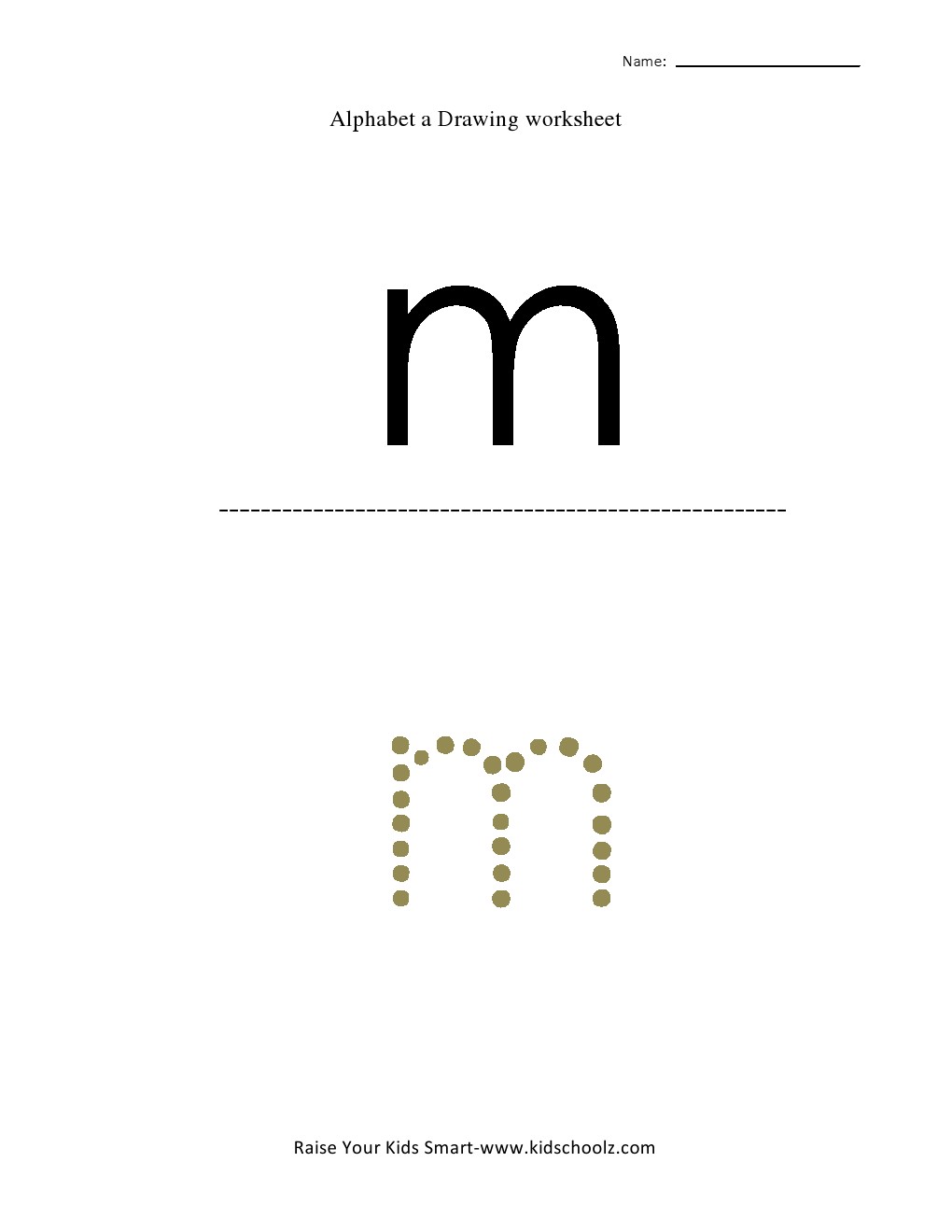 Tracing Small Letter Alphabets - m -
