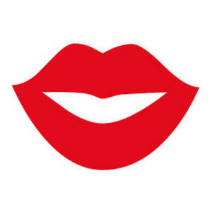 Open red lips clipart