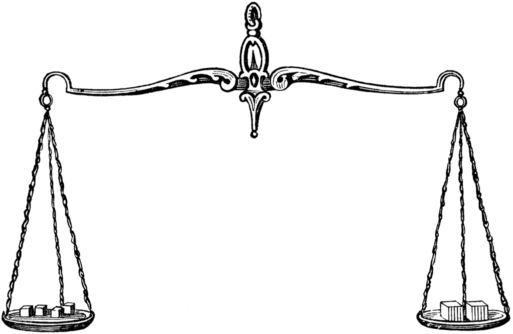 Balance Scale Black And White Clipart