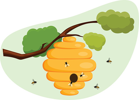 Cartoon Of The Beehive Wallpaper Clip Art, Vector Images ...