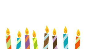 Animated Cartoon Birthday Candles Flickering Against A White ...