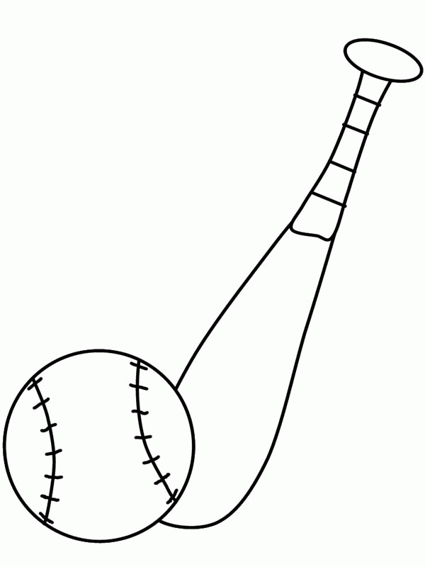 Coloring Page Of Bat And Ball - AZ Coloring Pages