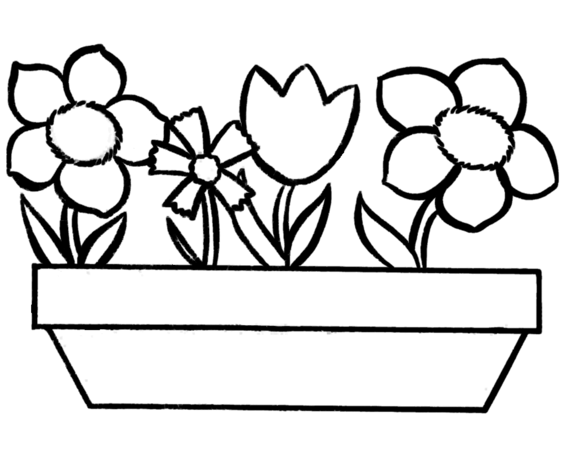 Printable Flowers To Color : Simple Flower Coloring Page. Kids
