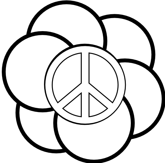 Peace Sign Black And White Clipart