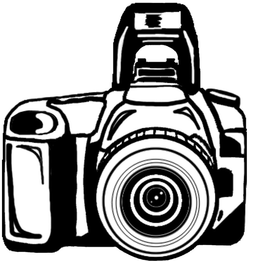 Vintage camera clipart black and white