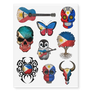 Custom Flag Skull Temporary Tattoos | Zazzle.com.au