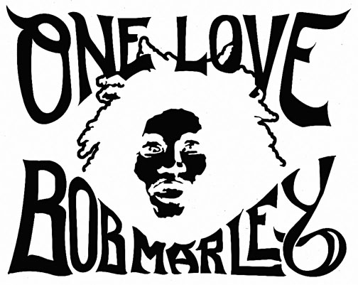 bob marley one love stencil