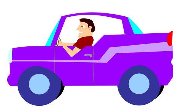 Someone driving a car clipart