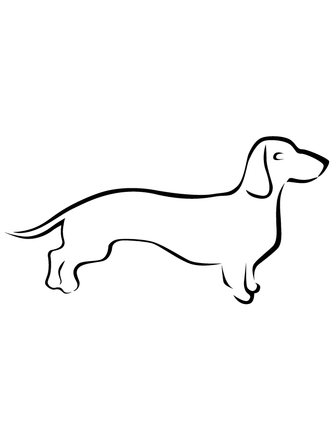 Simple Dog Line Art Coloring Page | H & M Coloring Pages