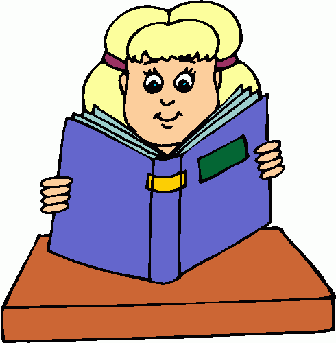 Girl reading clip art