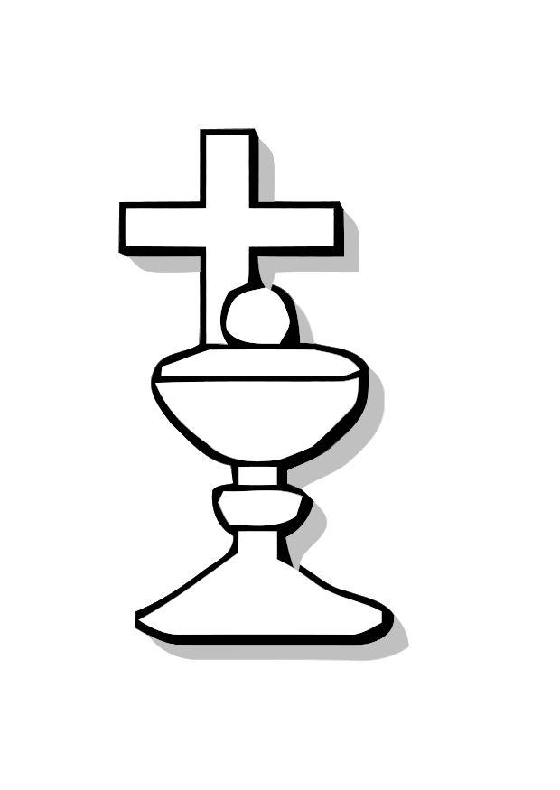 Coloring page Communion plate and cross - img 16162.