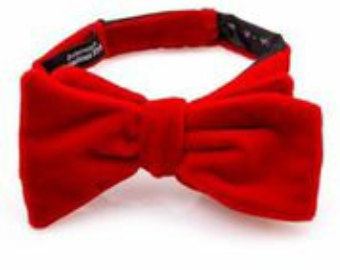 Red velvet bow tie | Etsy