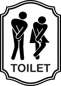 WC Man &amp; Women Funny Sticker Decal Symbol Door Toilet Bathroom ...