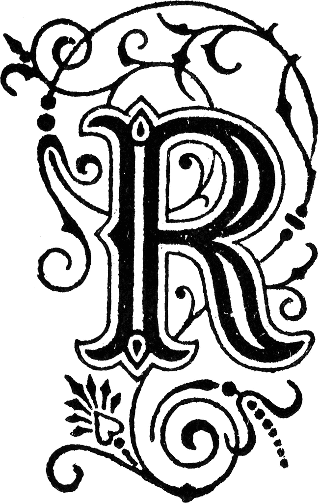 Decorative letter r clipart