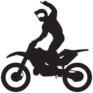 MOTOCROSS DIRT BIKE SPORT SUPERMAN RIDING WINDOW BOAT VINYL DECAL ...