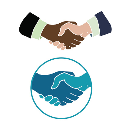 Drawing Of White Guys Shaking Hands Clip Art, Vector Images ...