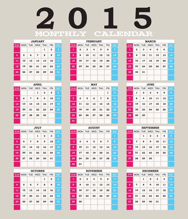 25 Lovely New Year Calendars 2015 | takedesigns
