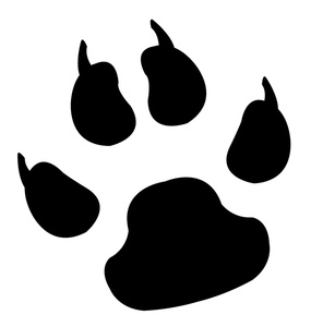 Paw Clipart Image - Dog Paw Prints Silhouette