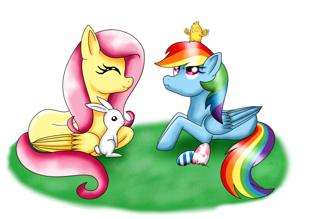 Rainbow Dash and Fluttershy ~ Happy Easter!