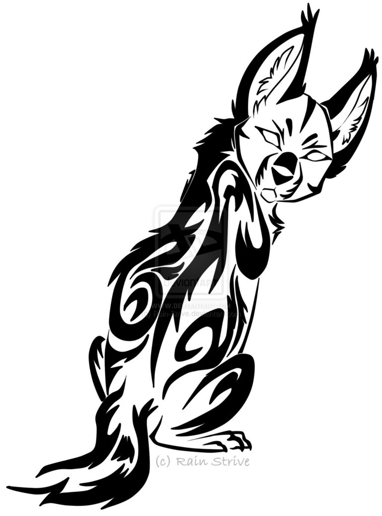 Glancing Serval Tribal Design