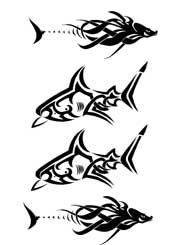 Planche Tattoo autocollant Requin et Dauphin : Piercing bijoux ...