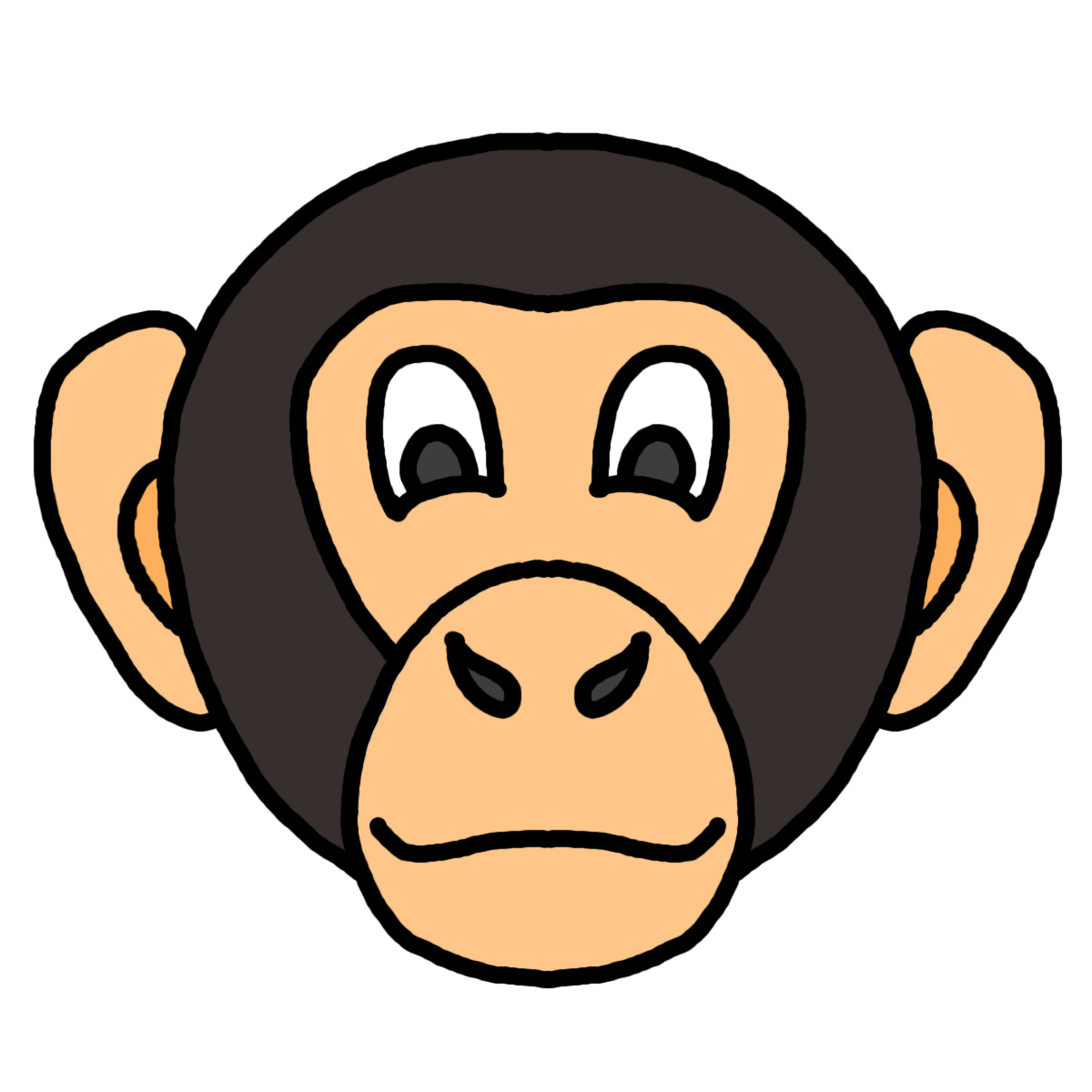 Monkey Face Drawing - ClipArt Best