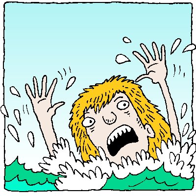 Woman Drowning Clipart