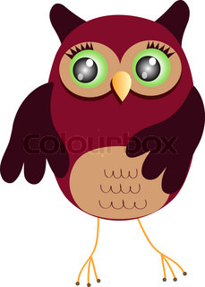 Cute, owl, flying | Vector | Colourbox