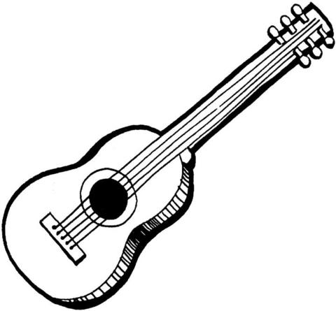 Acoustic Guitar coloring page | Free Printable Coloring Pages