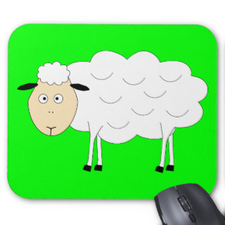 Cute Sheep Cartoon Mouse Pads | Zazzle