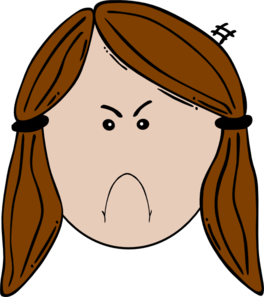 Angry Brunette Clip Art - vector clip art online ...