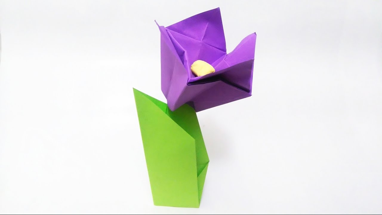 How to make: Origami Crocus Flower - YouTube