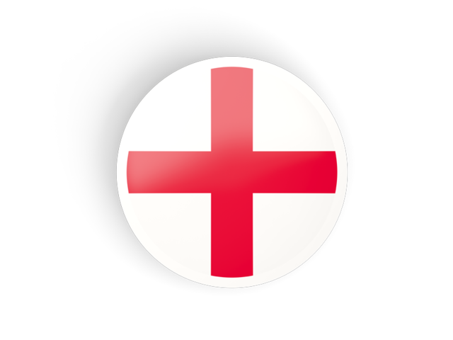 Round concave icon. Illustration of flag of England