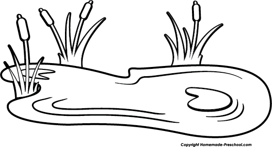 Duck in water clipart black and white