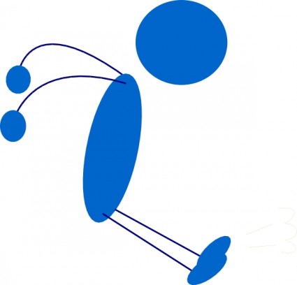 Landing Blue Stick Man clip art Vector clip art - Free vector for ...