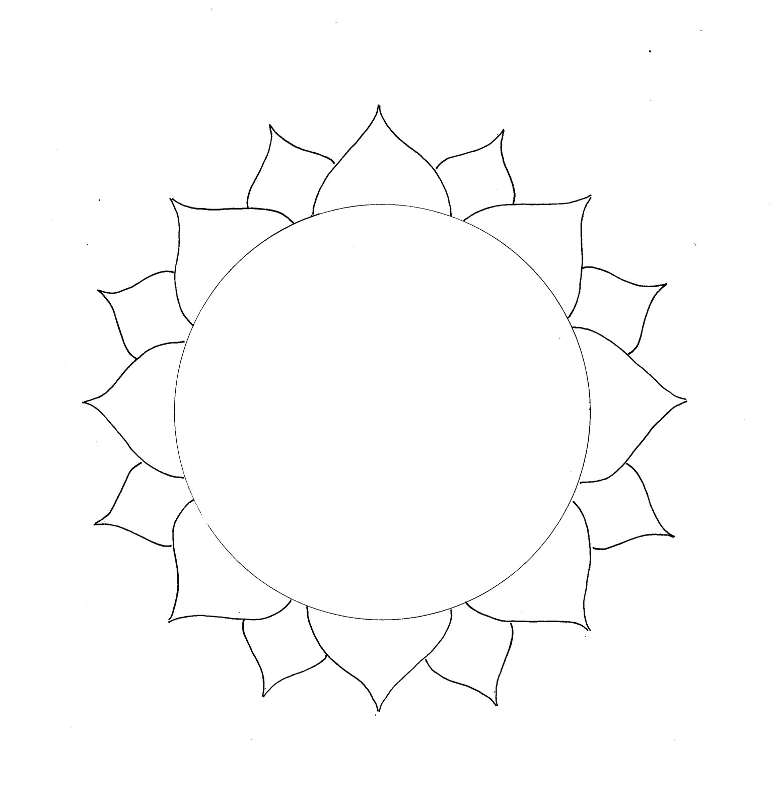 Lotus Outline Drawing
