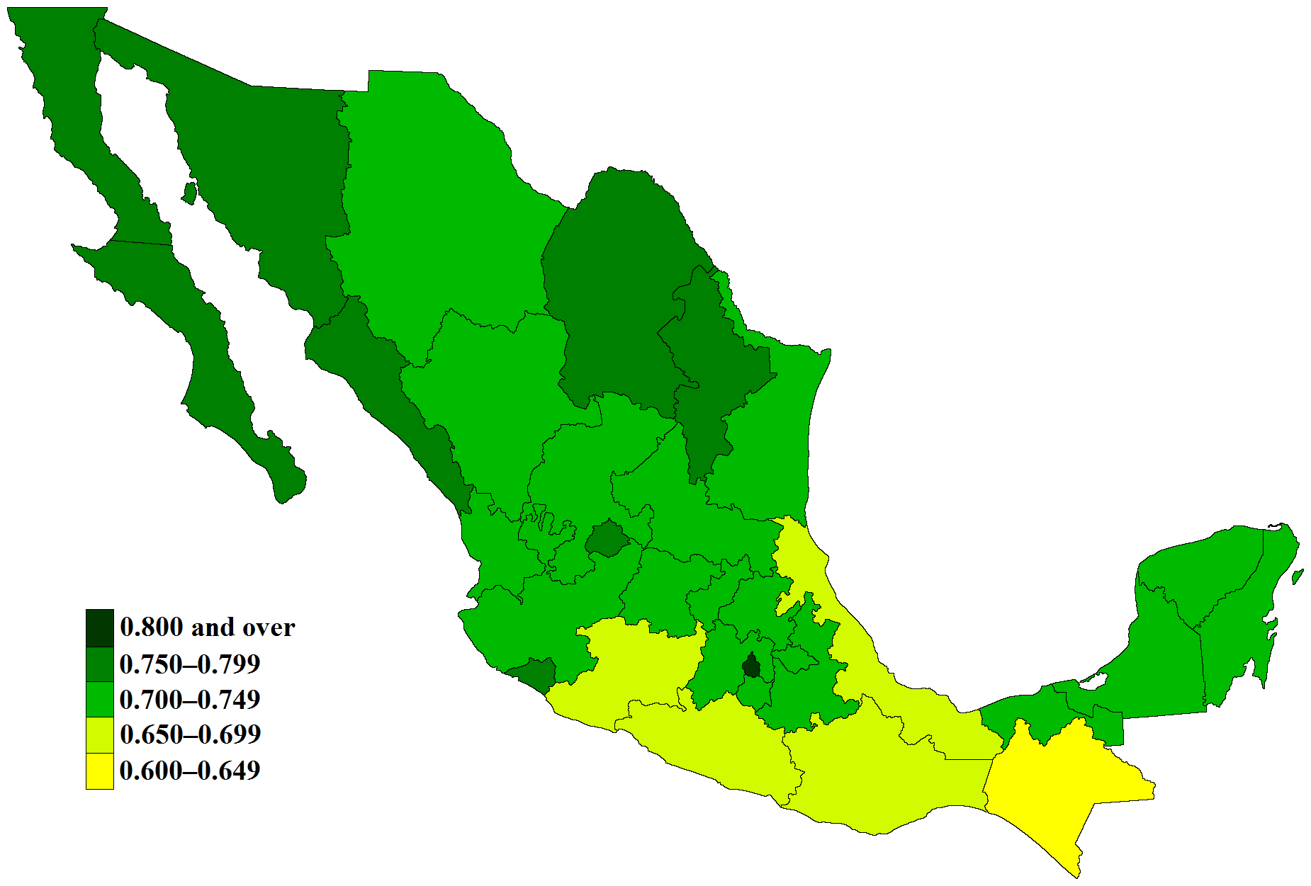 List of Mexican states by Human Development Index