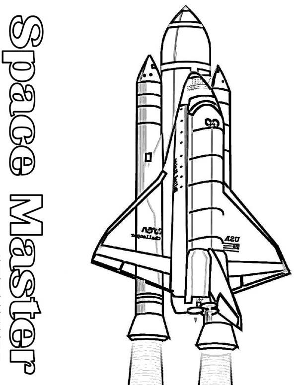 NASA Space Shuttle and Its Rocket Booster Coloring Page | Kids ...