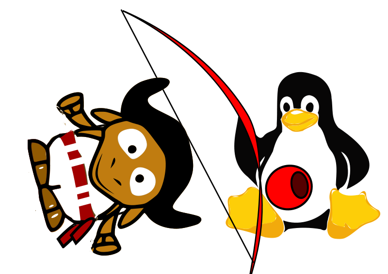 Clipart - gnu tux capoeira