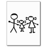 Stickman family cards from Zazzle.