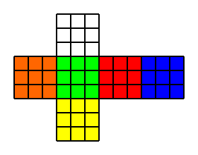 Western color scheme of a Rubik's Cube.svg
