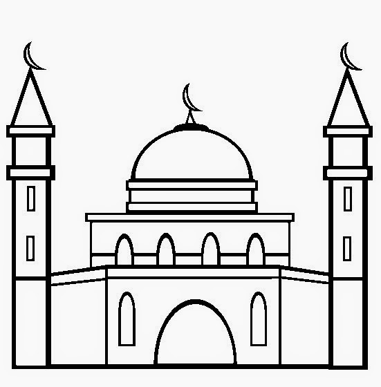 Mewarnai Gambar Masjid Sederhana